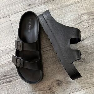 Lane Bryant Women’s Black Buckle Slide Sandals